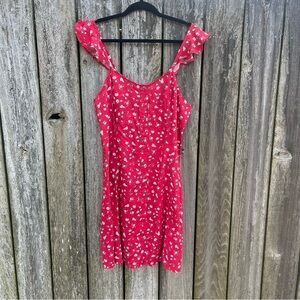 Mossimo Supply Co. / Red Floral Dress / Button Down / Off the shoulder / L